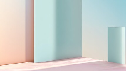 Pastel-toned room with a subtle door.