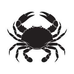 A simple top down silhouette of a sea crab for a logo icon