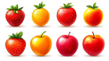Colorful fruits arranged in a grid pattern.