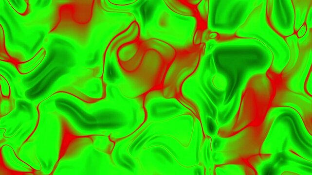 Abstrakte Fl&uuml;ssigkeitsanimation: Rot-Gr&uuml;n-Farbverlauf