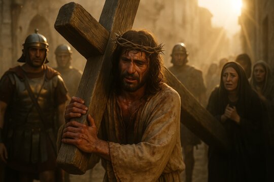 Jesus Carrying the Cross, The Passion and Journey to Calvary
