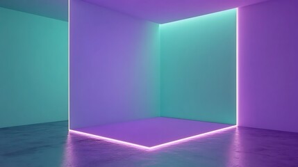 Neon-lit empty room (2)