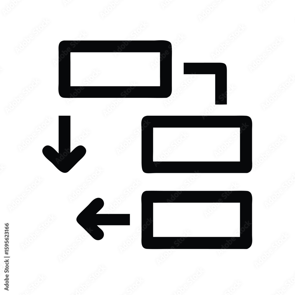 Poster flowchart diagram process steps icon vector illustration for website and graphic design usage