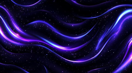 Abstract dark wavy glowing lines
