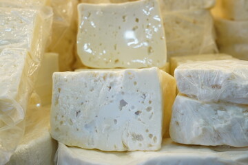 white cheese at the delicatessen
