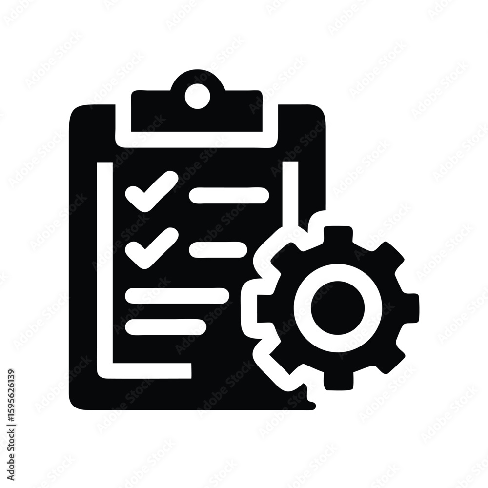 Aufkleber Checklist process automation vector icon for task management and workflow optimization and efficiency