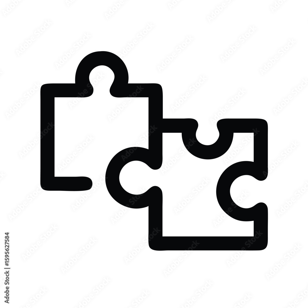 Poster puzzle pieces connecting icon vector illustration for integration teamwork and problem solving conce