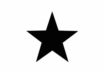 Obraz premium A Simple Black Five Pointed Star Emblematic Symbol Centered on a White Background Representing Excellence Achievement or Popularity in a Minimalist Design