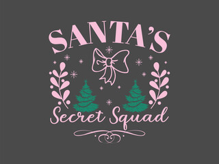 Santa’s secret squad fun and festive holiday shirt for Christmas party crews and elf teams