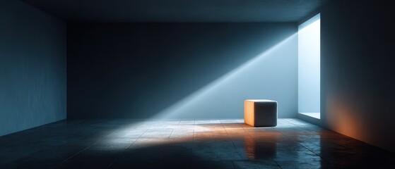 Light and shadow interplay in an empty room