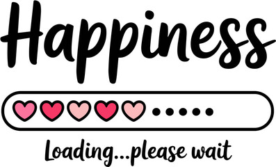 Happiness Loading Graphic with Heart Icons