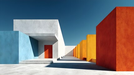 High contrast color block composition showcasing sharp angular forms for bold contemporary graphic design imagery