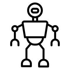 Robot  vector line icon design