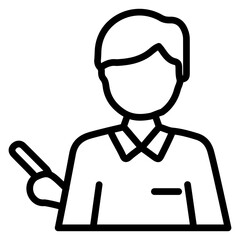 Teacher  vector line icon design