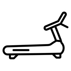 Treadmill  vector line icon design