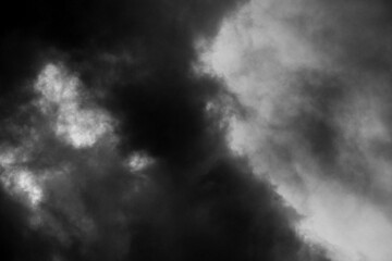 Black and white of heavy clouds background
