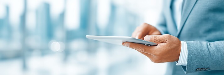 Person using tablet with holographic healthcare icons, digital technology concept.