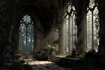Obraz premium Ancient Ruins Touched by Golden Rays
