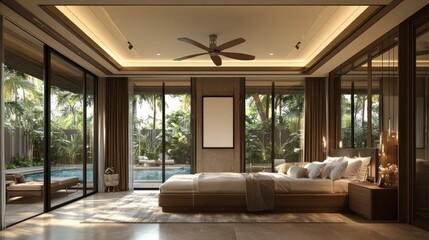 Luxurious Tropical Bedroom with Pool View