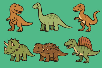 dinosaur, dinosaurs, dinosaurillustration, cutedinosaur, tyrannosaurus, brachiosaurus, velociraptor, triceratops, ankylosaurus, spinosaurus, cartoondinosaur, vectorillustration, kidsillustration, chil