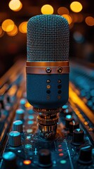 Studio Microphone Close-Up: A Captivating Image of Professional Audio Equipment