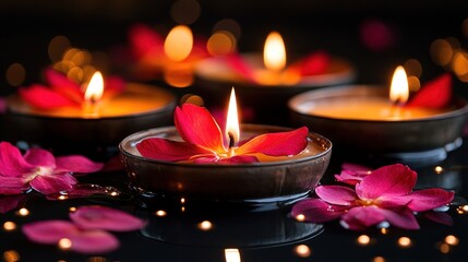 Serene Floating Candles with Petals: A Relaxing Spa Atmosphere