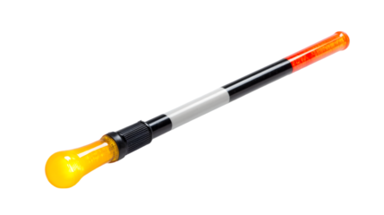 Orange Traffic Light Wand Isolated on White

