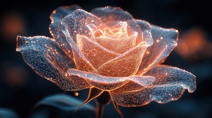 Luminous Rose: A Digital Bloom