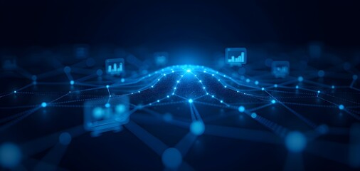 Obraz premium Artificial Intelligence Neural Network Glow