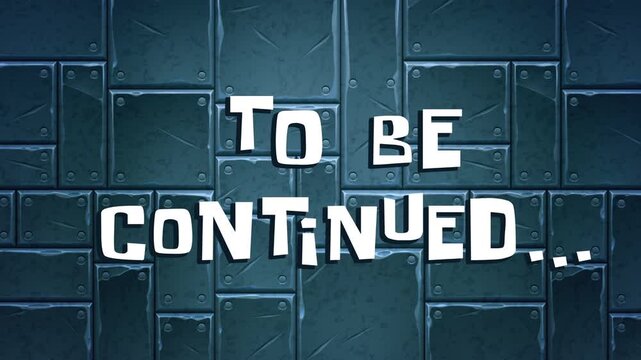 To Be Continued Cartoon banner animation. Retro Time Card 4k animation.