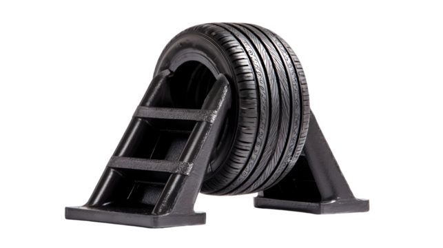 Stack of Black Grooved Wheels Isolated with whitw back ground