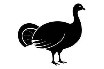 Fototapeta premium Option 3: Cartoon black duck or goose silhouette, a simple vector illustration of farm poultry