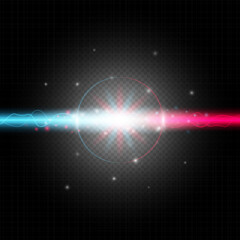 glow effect bright light stream on transparent background red and blue
