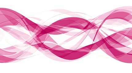 Abstract design with flowing pink and white shapes.