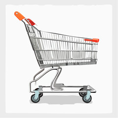 Shopping cart icon &ndash; Side view of an empty shopping trolley.
