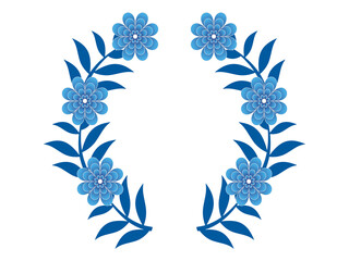 purple flowers in circle vectors