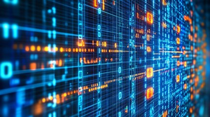 Digital code network background illustration.