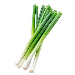 Fresh Green Onions on Black Background