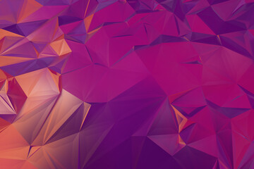 Fototapeta premium Colorful Abstract Polygon Backgrounds – Faceted Low Poly Art with Smooth Gradients, Geometric Depth, and a Modern Aesthetic in Purple, Pink, Magenta, Orange, 