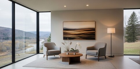 an elegant and minimalist living room photo
