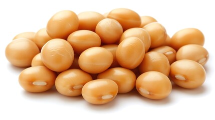 Close-up of a pile of light brown beans.