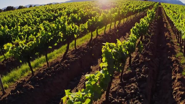 Vineyards in the Mendoza wine region, showcasing Malbec grapes
