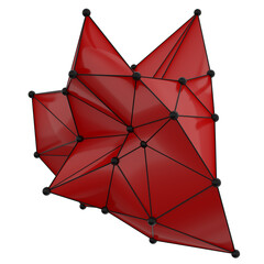 Abstract Polygon Backgrounds with Red and Black Low-Poly Mesh Surfaces – Geometric 3D Shapes with Wireframe Grids, Irregular Structures, and a Modern Futuristic Visual Aesthetic