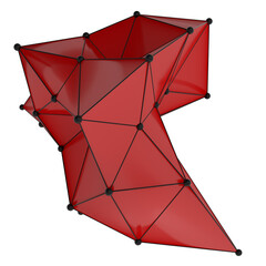 Abstract Polygon Backgrounds with Red and Black Low-Poly Mesh Surfaces – Geometric 3D Shapes with Wireframe Grids, Irregular Structures, and a Modern Futuristic Visual Aesthetic