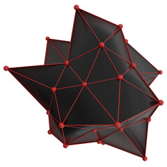 Abstract Polygon Backgrounds with Red and Black Low-Poly Mesh Surfaces – Geometric 3D Shapes with Wireframe Grids, Irregular Structures, and a Modern Futuristic Visual Aesthetic