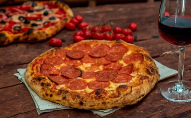 Pepperoni's true rustic pizza with sourdough mass fermented with Levain. A perfect vera pizza