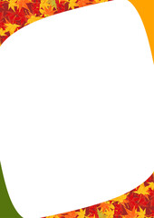 Obraz premium Maple_Vertical color scheme design frame_Yellow and Green