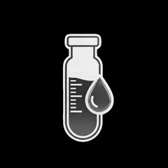 3d icon of a stylized 3d render of a test tube containing liquid, with a drop falling from it, symbolizing medical testing and scientific research