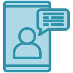 Chat dual tone blue color, mini illustration icon. use for modern concept, print, UI, UX kit, web and app development. Vector related to remote working, work from home.