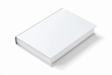 Blank hardcover book on a white surface ready for design ideas